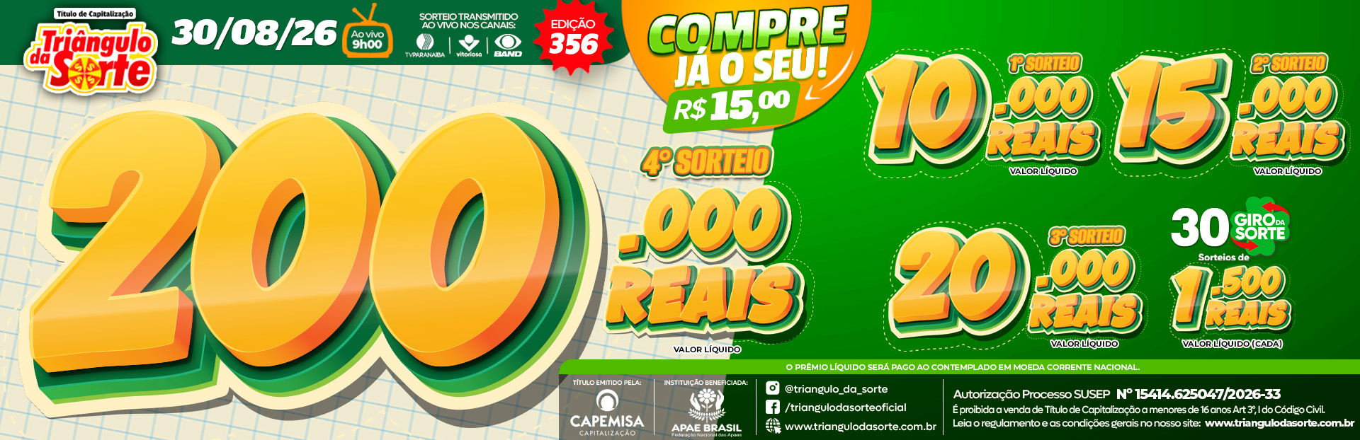 Premiação 30/08/2026